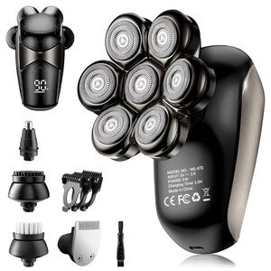 Head Shavers for Bald Men: 5-In-1 Electric Razor - IPX7 Waterproof Shaving Groom